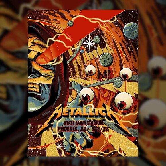 METALLICA M72 Concert Poster Phoenix State Farm Stadium WITH ERROR 9/1 & 9/9 - Picture 4 of 16